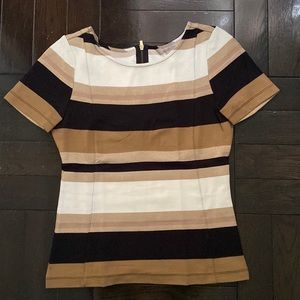 Banana Republic striped stretchy petite short sleeve top